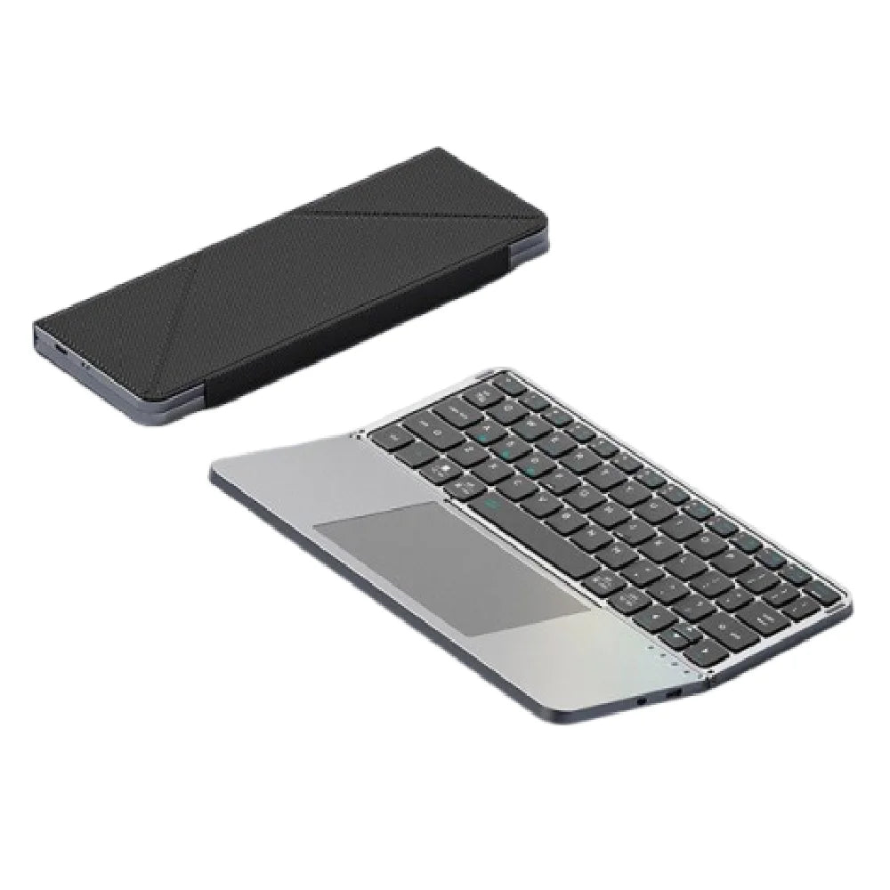 Bluetooth 5.3 Wireless Bluetooth Keyboard Universal Detachable Rechargeable Keyboard with Touchpad Ergonomic Foldable Keyboard
