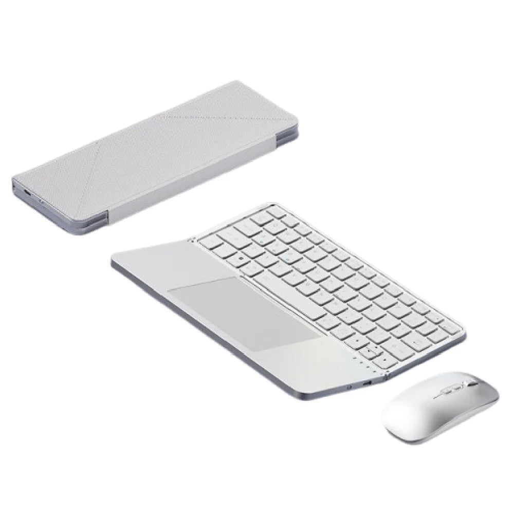 Bluetooth 5.3 Wireless Bluetooth Keyboard Universal Detachable Rechargeable Keyboard with Touchpad Ergonomic Foldable Keyboard