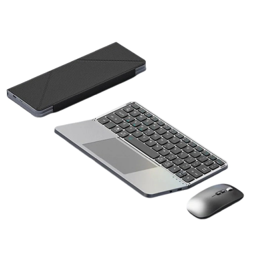 Bluetooth 5.3 Wireless Bluetooth Keyboard Universal Detachable Rechargeable Keyboard with Touchpad Ergonomic Foldable Keyboard